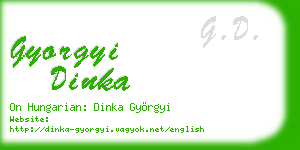 gyorgyi dinka business card